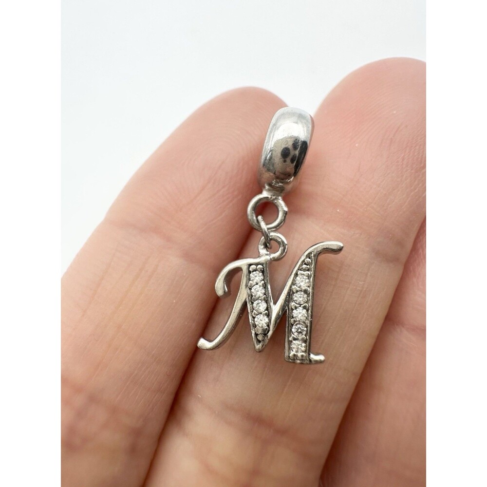 Sterling Silver Initial Charm Letter M